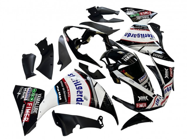 Carenados Moto Yamaha YZF 1000 R1 2009-2011 - Negro Brillante Blanco Rojo Volvo Fimer Yamalube 87