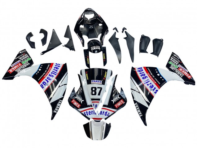 Carenados Moto Yamaha YZF 1000 R1 2012-2014 - Negro Brillante Blanco Rojo Fimer Yamalube Sterilgarda 87