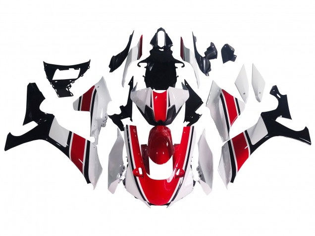 Carenado Moto Yamaha YZF 1000 R1 2020-2025 - Blanco Rojo Negro Brillante