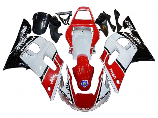 Carenados Moto Yamaha YZF 600 R6 1998-2002 - Blanco Rojo Negro Petronas Yamalube 50th