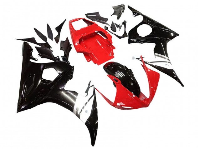 Carenados Moto Yamaha YZF R6 2003-2004 - Rojo Blanco Negro Brillante