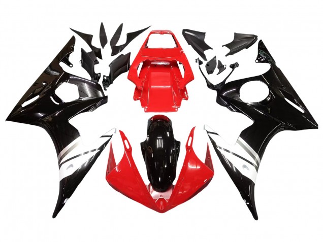 Carenados Moto Yamaha YZF R6 2003-2004 - Rojo Blanco Negro Brillante