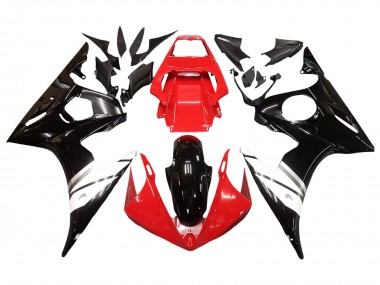 Carenados Moto Yamaha YZF R6S 2006-2009 - Rojo Blanco Negro Brillante