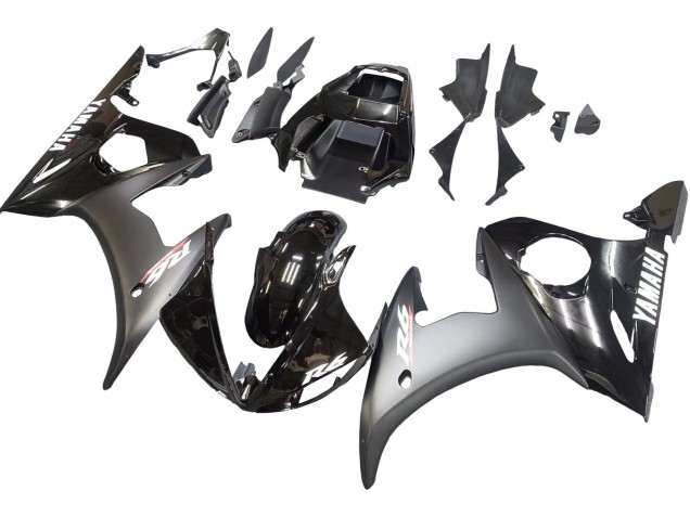 Carenados Moto Yamaha YZF R6S 2006-2009 - Negro Brillante Negro Mate Blanco Calcomanías