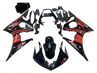 Carenado Moto Yamaha YZF R6S 2006-2009 - Negro Brillante Rojo