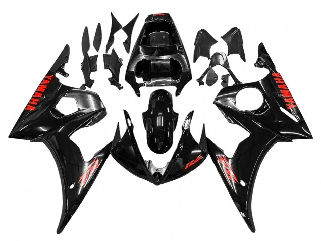 Carenados Moto Yamaha YZF R6S 2006-2009 - Negro Brillante Rojo