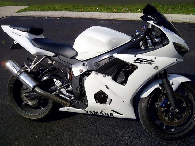 Carenados Moto Yamaha YZF R6S 2006-2009 - Blanco Negro Calcomanías