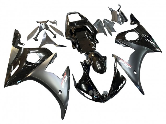 Carenados Moto Yamaha YZF 600 R6 2005 - Negro Brillante Negro Mate Oro