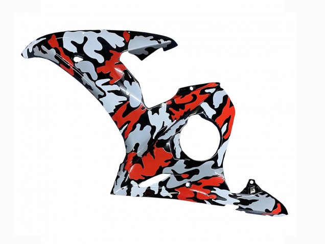 Carenados Moto Yamaha YZF 600 R6 2005 - Negro Rojo Gris Camouflage