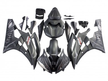 Carenados Moto Yamaha YZF 600 R6 2006-2007 - Negro Mate Plata Llama