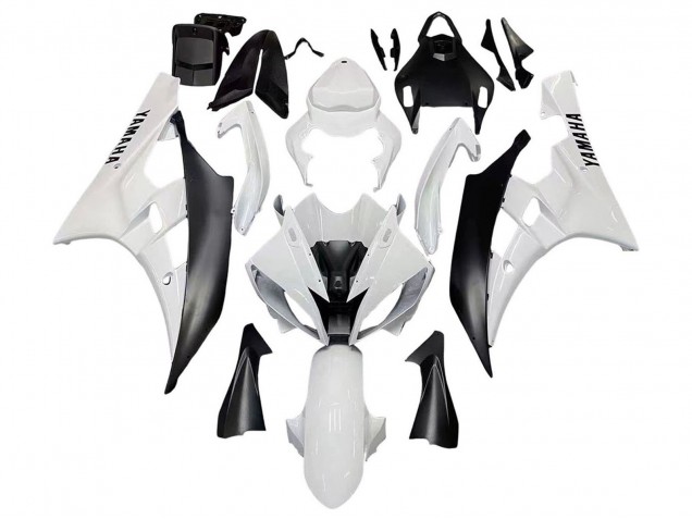 Carenados Moto Yamaha YZF 600 R6 2006-2007 - Blanco Negro Mate
