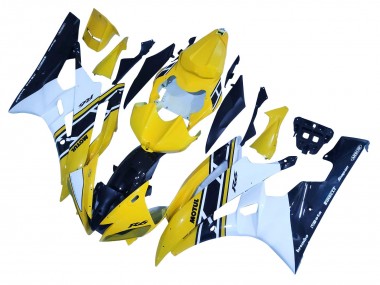 Carenados Moto Yamaha YZF 600 R6 2006-2007 - Amarillo Blanco Negro Brillante Motul