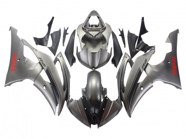Carenados Moto Yamaha YZF 600 R6 2008-2016 - Gris Mate Rojo Calcomanías