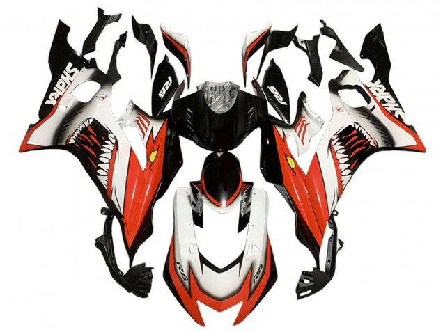 Carenados Moto Yamaha YZF 600 R6 2017-2023 - Blanco Rojo Negro Tiburón
