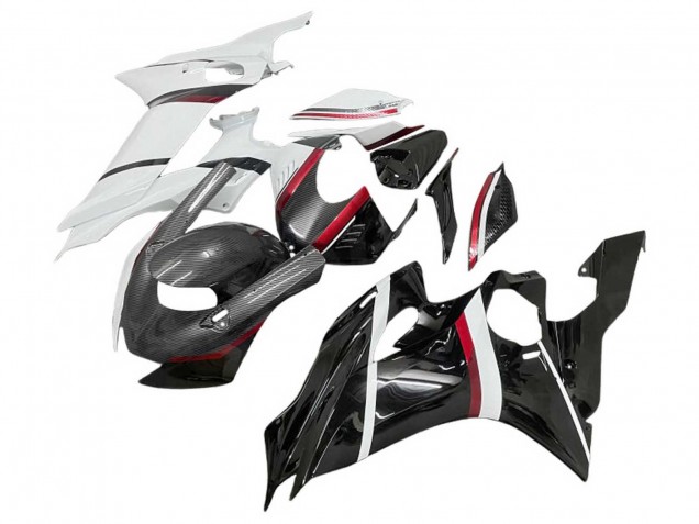 Carenados Moto Yamaha YZF 600 R6 2017-2023 - Blanco Rojo Negro Brillante FibraCarbono Estilo