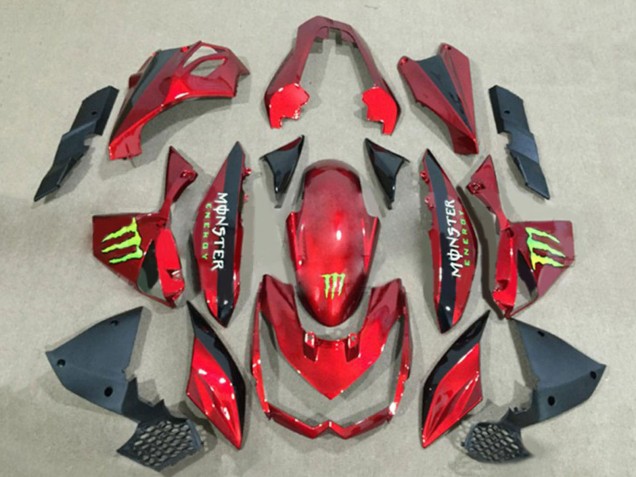Carenados Moto Kawasaki Z1000 2010-2013 - Rojo Negro Brillante Verde Monstruo