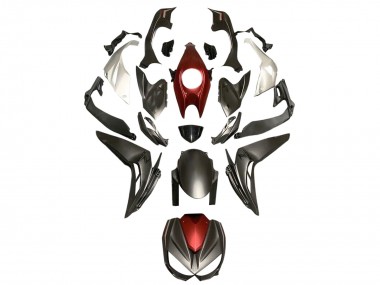 Carenados Moto Kawasaki Z1000 2014-2019 - Plata Rojo Negro Mate