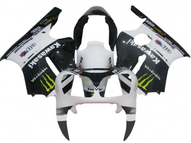 Carenados Moto Kawasaki ZX12R 2000-2001 - Blanco Negro Amarillo Elf Monstruo