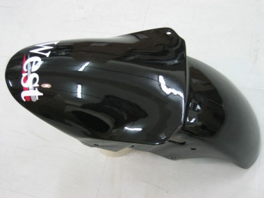 Carenados Moto Kawasaki ZX9R 2000-2001 - Negro Brillante Blanco West