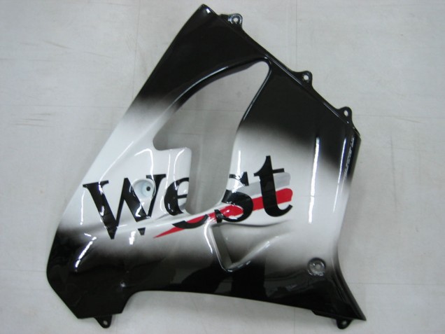 Carenados Moto Kawasaki ZX9R 2000-2001 - Negro Brillante Blanco West