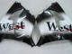 Carenados Moto Kawasaki ZX9R 2000-2001 - Negro Brillante Blanco West