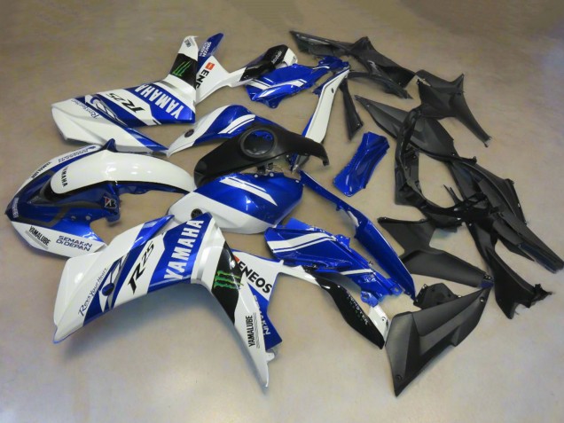 Carenados Moto Yamaha YZF R3/R25 2015-2018 - Blanco Azul Yamalube ENEOS Monstruo