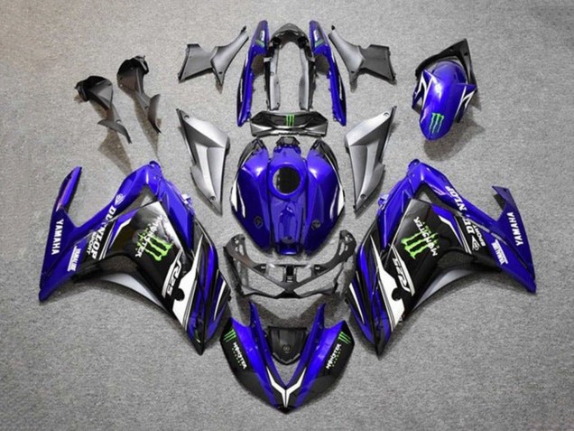 Carenados Moto Yamaha YZF R3/R25 2015-2018 - Azul Plata Negro Monstruo