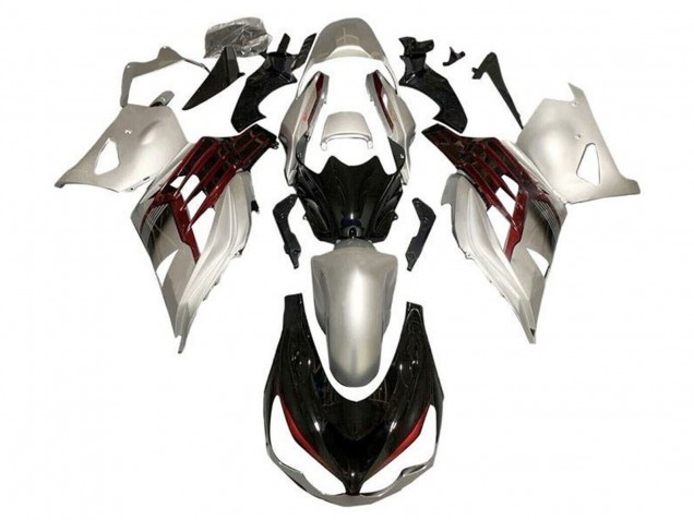 Carenados Moto Kawasaki ZX14R ZZR1400 2012-2024 - Plata Negro Brillante Rojo