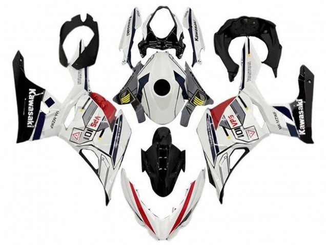 Carenados Moto Kawasaki Ninja 400 2018-2024 - Blanco Gris Amarillo Rojo Negro Raya