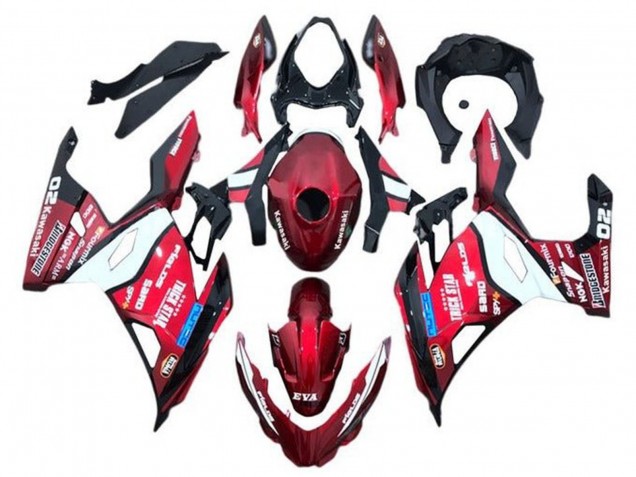 Carenados Moto Kawasaki Ninja 400 2018-2024 - Rojo Azul Blanco Trick Star Bridgestone