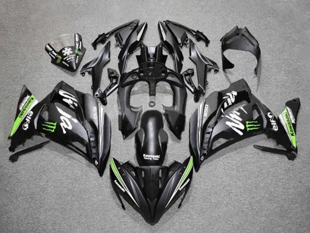 Carenados Moto Kawasaki Ninja 650 EX650 2017-2019 - Negro Mate Verde Blanco Monstruo