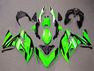 Carenados Moto Kawasaki Ninja 650 EX650 2017-2019 - Verde Blanco Negro Raya