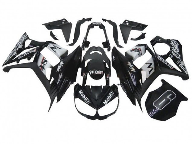 Carenados Moto Kawasaki Z1000SX 2010-2016 - Negro Brillante Blanco Mobil West