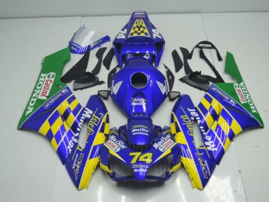 Carenados Moto Honda CBR1000RR 2004-2005 - Azul Amarillo Verde MoviStar