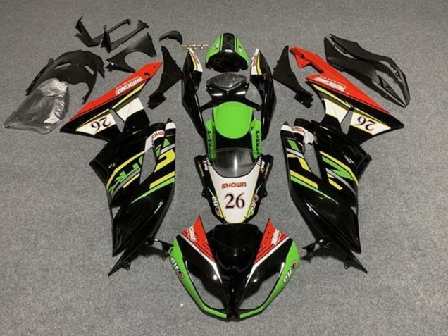 Carenados Moto Kawasaki ZX6R 2009-2012 - Verde Negro Brillante Blanco Rojo Showr 26