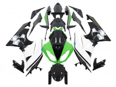 Carenados Moto Kawasaki ZX6R 2009-2012 - Verde Blanco Negro Brillante