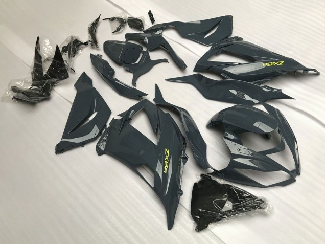 Carenados Moto Kawasaki ZX6R 2013-2018 - Gris Oscuro Amarillo