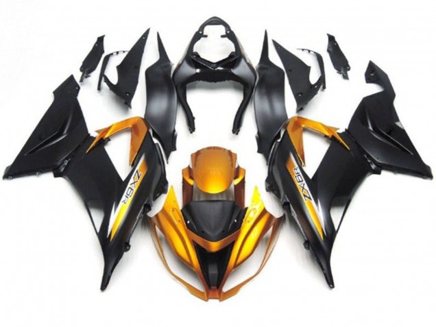 Carenados Moto Kawasaki ZX6R 2013-2018 - Negro Mate Oro