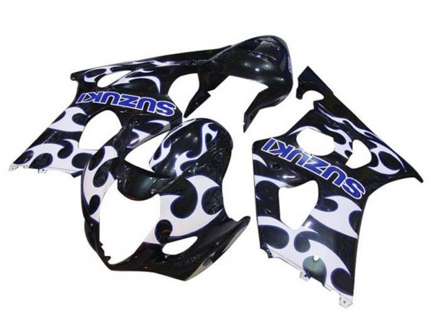 Carenados Moto Suzuki GSXR 1000 2003-2004 - Negro Blanco Azul Tribal