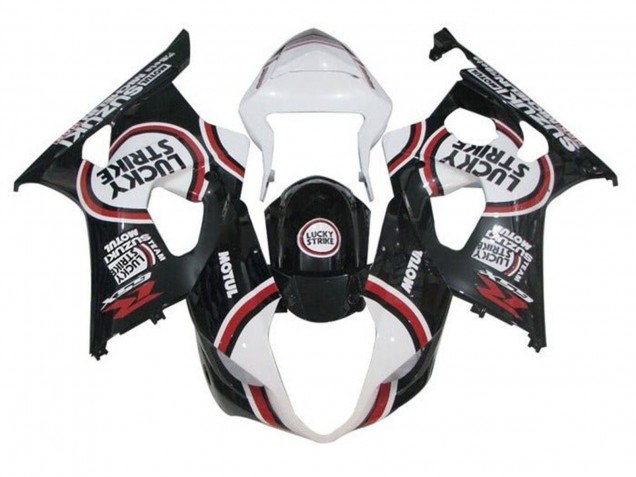 Carenados Moto Suzuki GSXR 1000 2003-2004 - Blanco Negro Rojo Lucky Strike