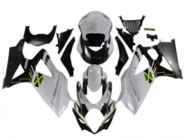 Carenados Moto Suzuki GSXR 1000 2005-2006 - Blanco Negro Amarillo Jamaica