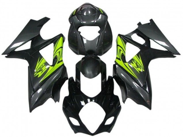 Carenados Moto Suzuki GSXR 1000 2007-2008 - Negro Neon Amarillo