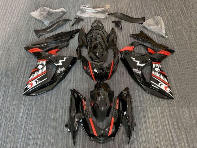 Carenados Moto Suzuki GSXR 1000 2009-2016 - Negro Rojo Blanco Jaws Tiburón