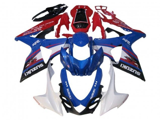 Carenados Moto Suzuki GSXR 1000 2009-2016 - Azul Blanco Rojo Negro Raya