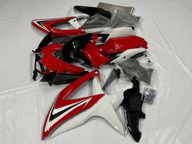 Carenado Moto Suzuki GSXR 600 / GSXR 750 2008-2010 - Blanco Rojo Negro Brillante