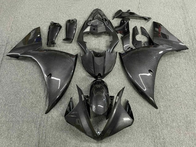 Carenados Moto Yamaha YZF 1000 R1 2012-2014 - Falso FibraCarbono Gris Negro