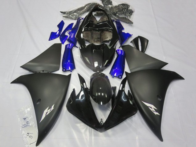 Carenados Moto Yamaha YZF 1000 R1 2012-2014 - Negro Brillante Negro Mate Azul