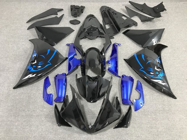 Carenados Moto Yamaha YZF 1000 R1 2012-2014 - Negro Brillante Azul Panther