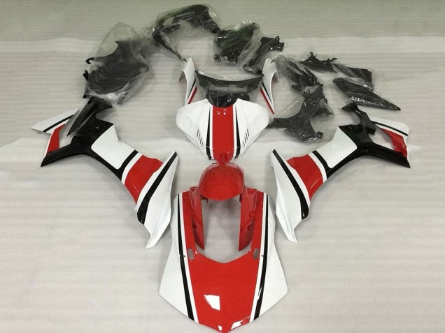 Carenado Moto Yamaha YZF 1000 R1 2015-2019 - Blanco Rojo Negro