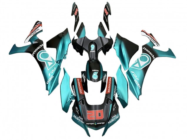 Carenados Moto Yamaha YZF 1000 R1 2020-2025 - Turquesa Azul Negro Mate Petronas